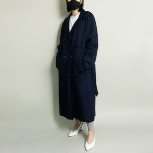 VINTAGE INSULATED TRENCH COAT | NAVY | S/M/L