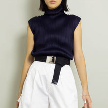 Load image into Gallery viewer, ISSEY MIYAKE PLEATS PLEASE TOP | NAVY | S