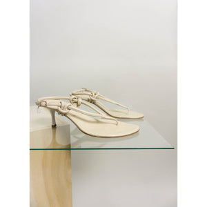 CHRISTIAN DIOR RARE KNOTTED SANDALS | CHAMPAGNE | US 7 1/2