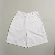 Load image into Gallery viewer, VINTAGE GIORGIO SANT&#39; ANGELO HIGH-WAISTED CARGO SHORTS | WHITE | US 6